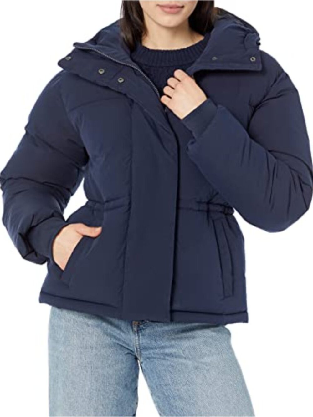 Women's Short Waisted Puffer Jacket Down Alternative Coat